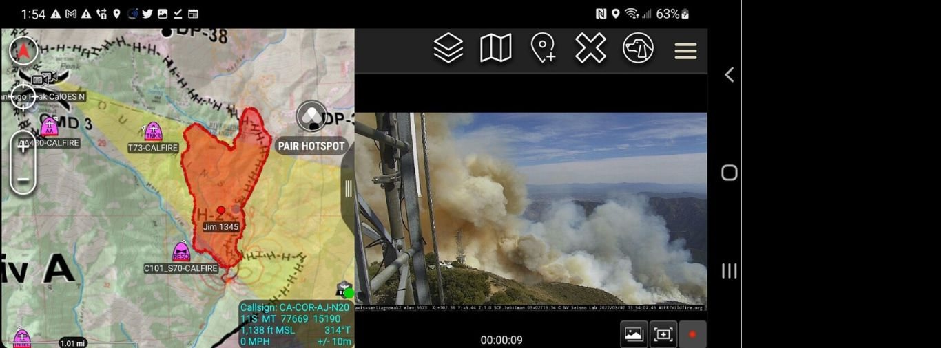 C4TAK common operational picture with live video on a field device