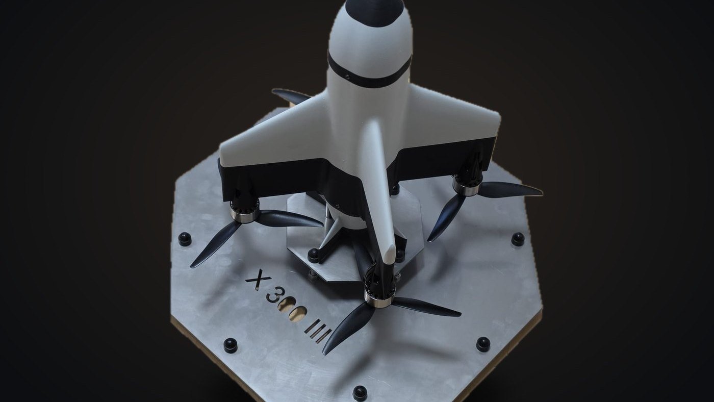 I2 Defender compact unmanned aircraft on its launch station