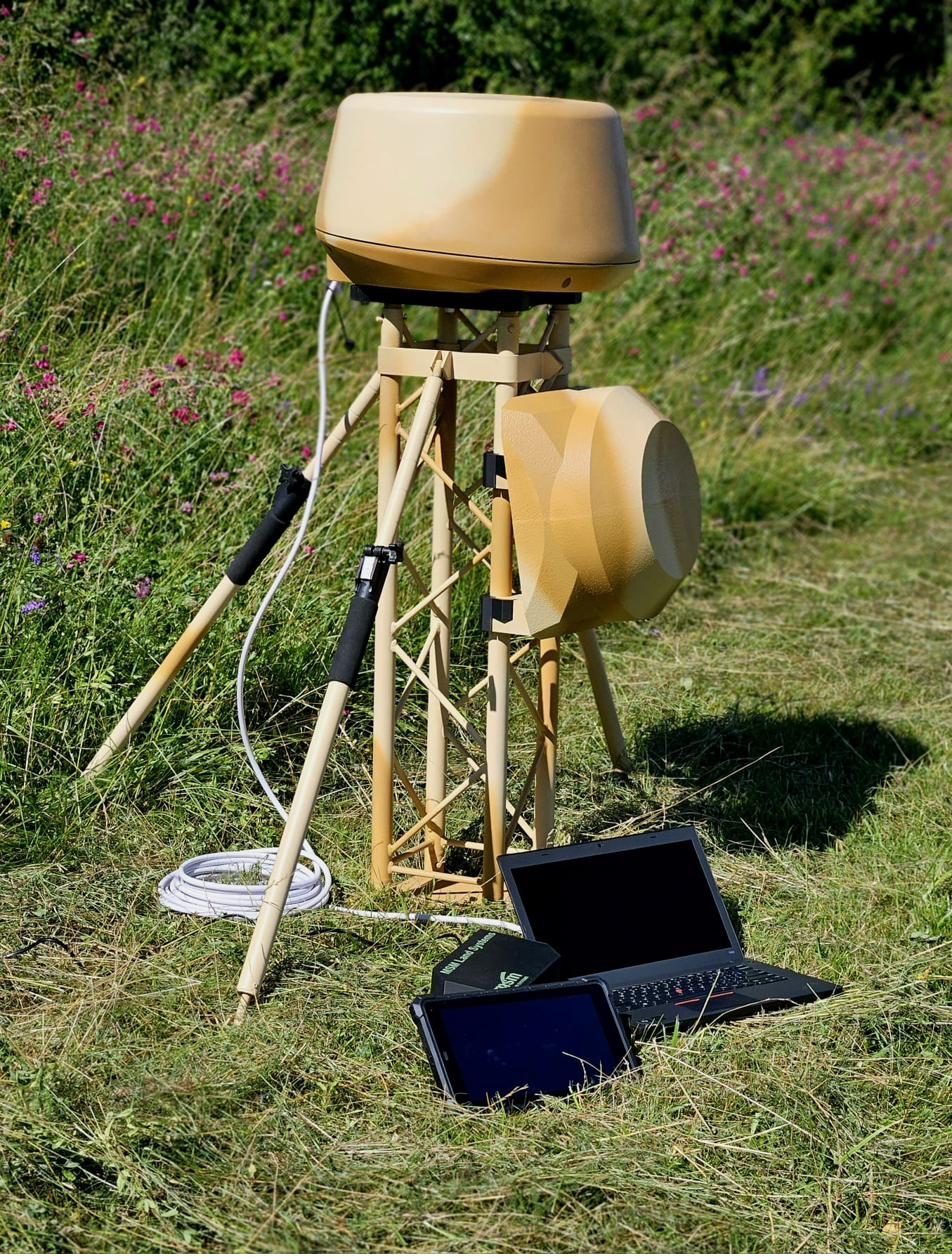 Sensors — Radar and PTZ tracking head on tripod